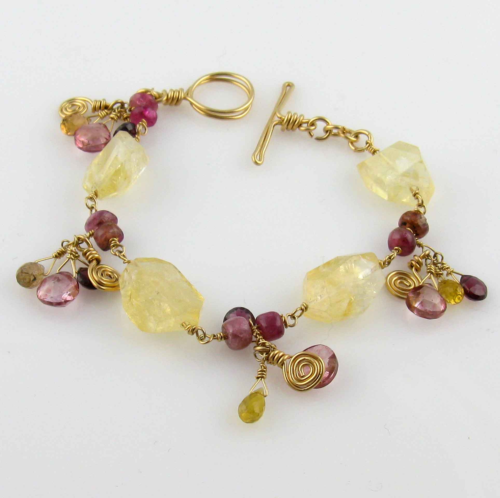 gold citrine bracelet