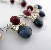 ruby gemstone jewelry wire wrap bracelet