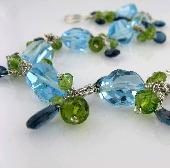 light blue topaz bracelets handmade