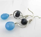 blue chalcedony earrings handmade