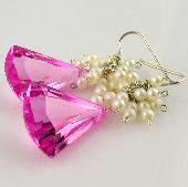 pink pearl fashion earring