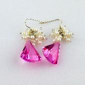 pink topaz women earrings