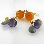 orange carnelian gemstone jewelry earrings