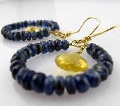 blue gemstone jewelry citrine women earrings