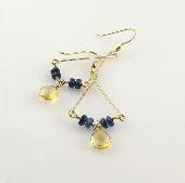 blue gemstone jewelry citrine beaded earrings
