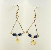 blue gemstone jewelry citrine handcrafted earrings
