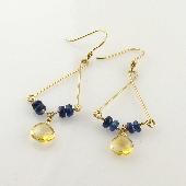 blue gemstone jewelry citrine handmade earrings