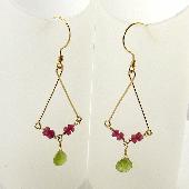 red tourmaline earrings handcrafted