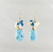 dark blue pearl fashion earrings