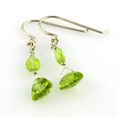 green peridot designer earrings