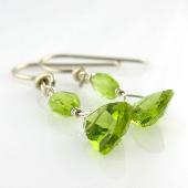 green peridot drop earrings