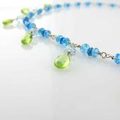 light blue peridot necklace women