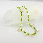 green peridot wire necklaces