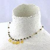 yellow citrine beaded necklace