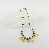 yellow citrine pearl necklace