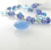 blue gemstone jewelry chalcedony fashion necklaces
