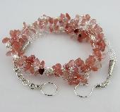 pink crochet beaded jewelry necklace