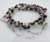 Tourmaline Crochet Necklace With Rose Quartz And Pearls