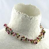 pink tourmaline pearl gemstones necklaces